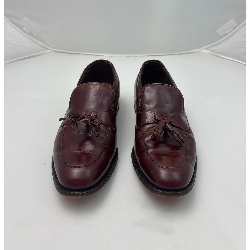 Allen Edmonds Madrid Mens 10.5 D Burgundy Leather Tassel Loafers 3687 USA